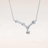 0.116 TCW Round Cut Moissanite Cancer Zodiac Constellation Necklace