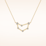 0.13 TCW Round Cut Moissanite Capricorn Zodiac Constellation Necklace