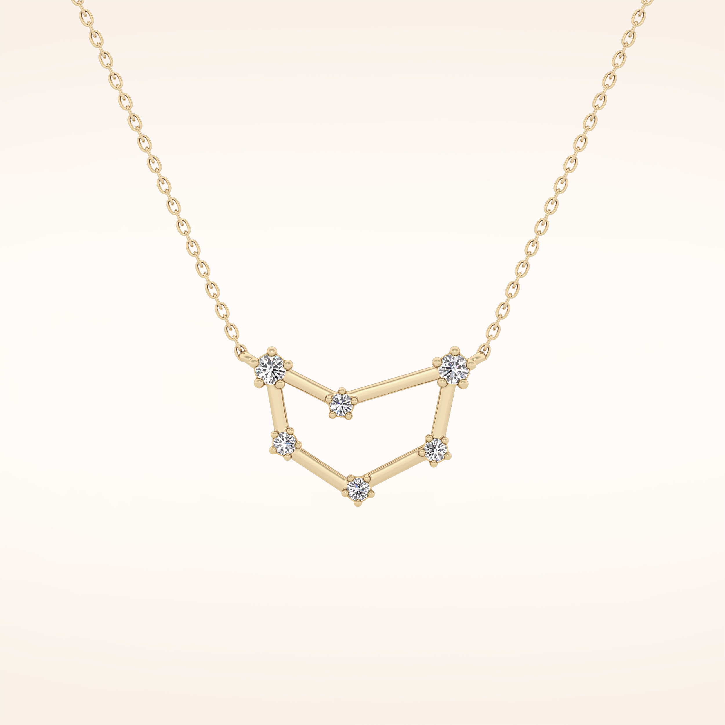 0.13 TCW Round Cut Moissanite Capricorn Zodiac Constellation Necklace