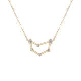 0.13 TCW Round Lab Grown Diamond Capricorn Zodiac Constellation Necklace