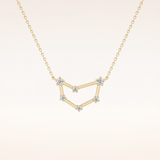 0.13 TCW Round Cut Moissanite Capricorn Zodiac Constellation Necklace