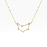 0.13 TCW Round Lab Grown Diamond Capricorn Zodiac Constellation Necklace