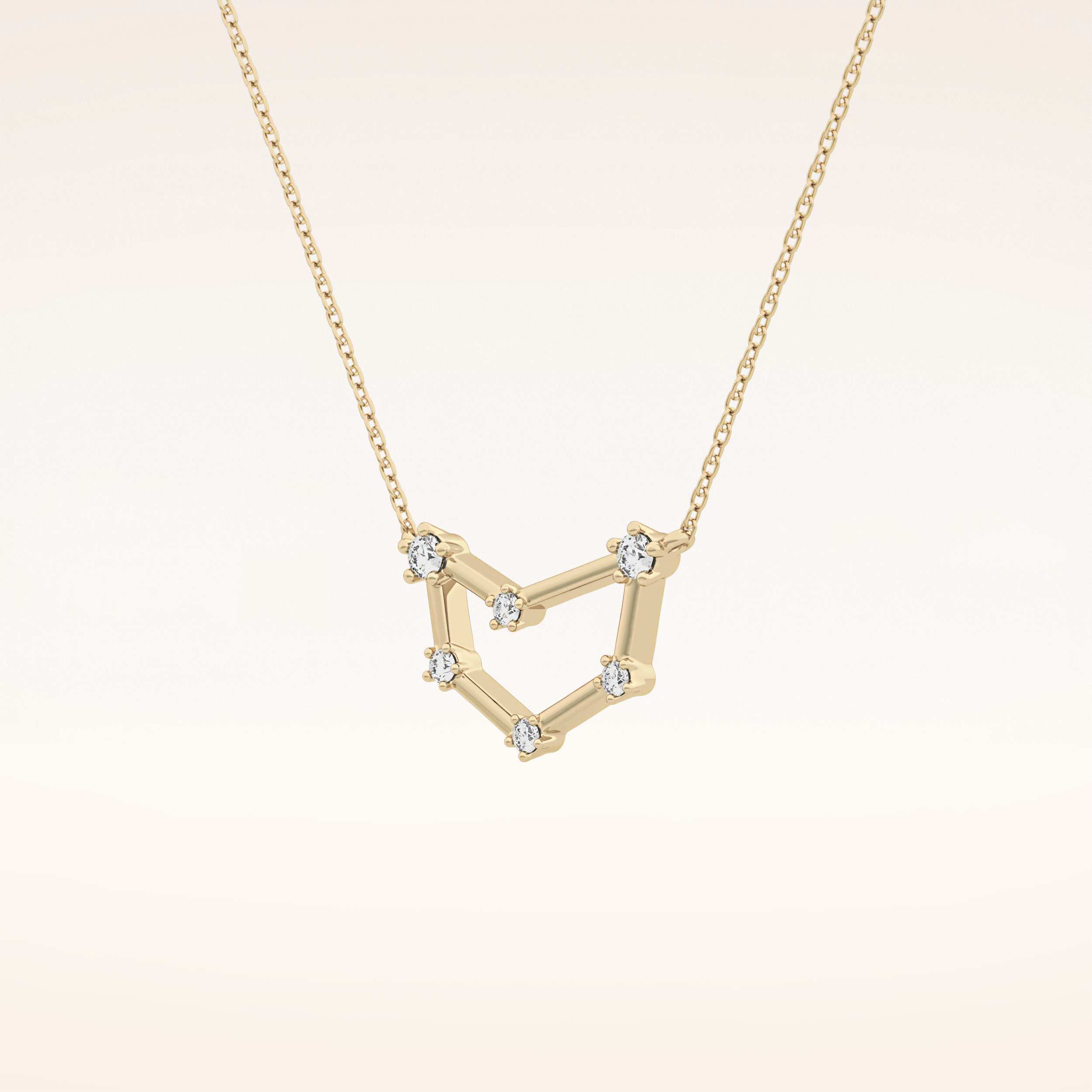 0.13 TCW Round Cut Moissanite Capricorn Zodiac Constellation Necklace