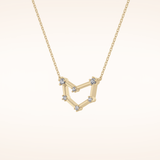 0.13 TCW Round Cut Moissanite Capricorn Zodiac Constellation Necklace