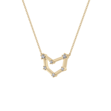 0.13 TCW Round Lab Grown Diamond Capricorn Zodiac Constellation Necklace