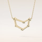 0.13 TCW Round Cut Moissanite Capricorn Zodiac Constellation Necklace