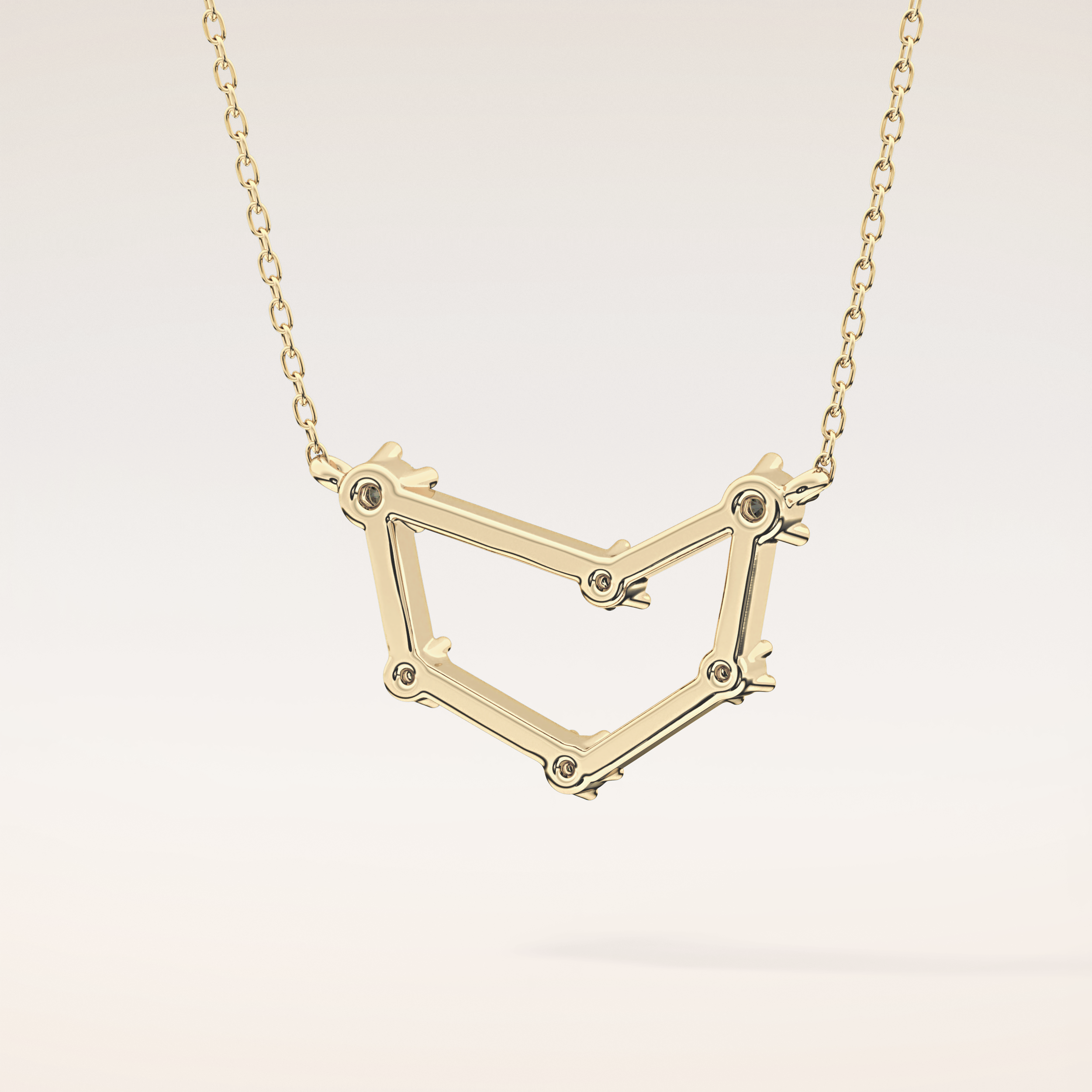 0.13 TCW Round Cut Moissanite Capricorn Zodiac Constellation Necklace