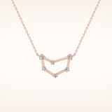 0.13 TCW Round Cut Moissanite Capricorn Zodiac Constellation Necklace
