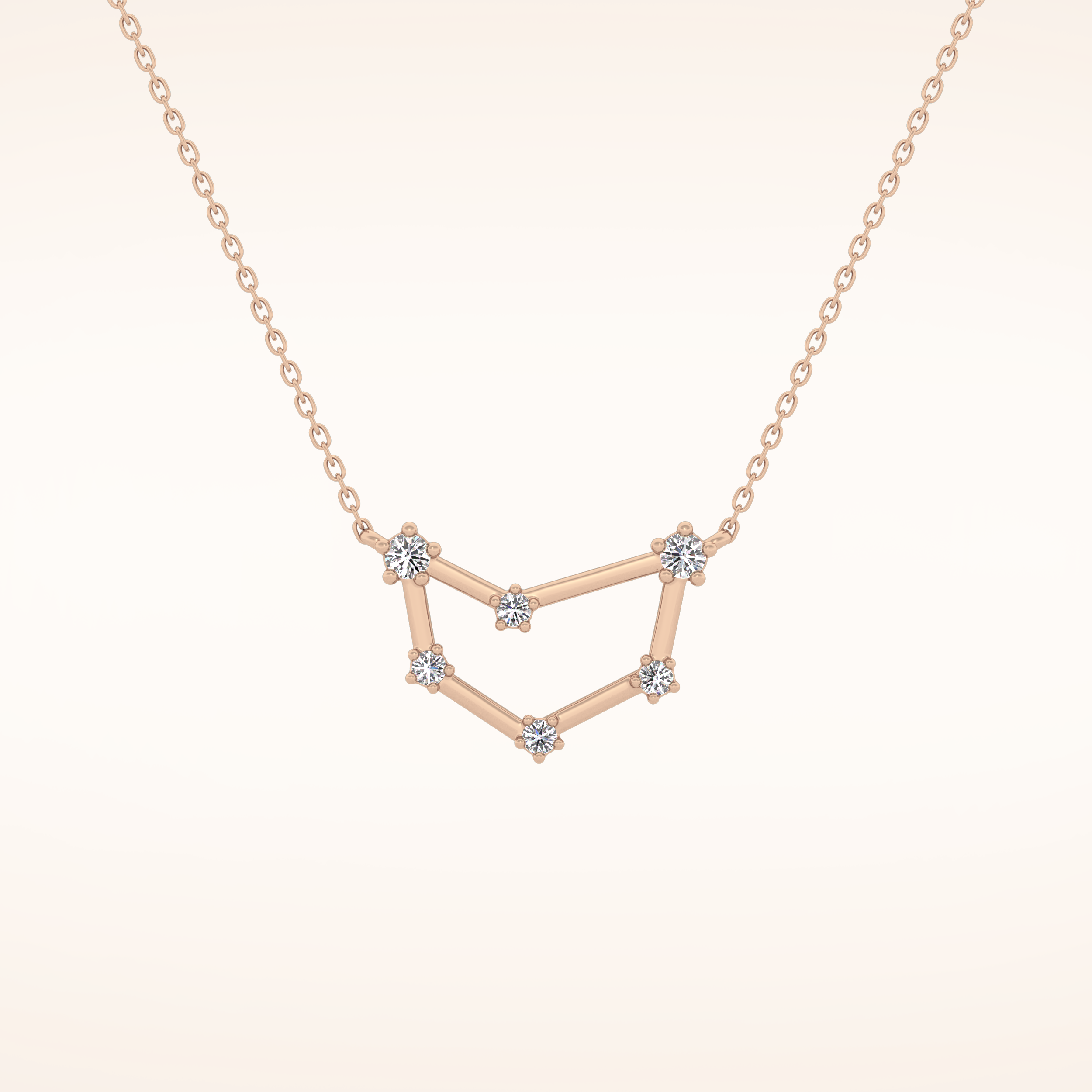 0.13 TCW Round Cut Moissanite Capricorn Zodiac Constellation Necklace