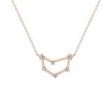 0.13 TCW Round Lab Grown Diamond Capricorn Zodiac Constellation Necklace