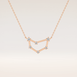0.13 TCW Round Cut Moissanite Capricorn Zodiac Constellation Necklace