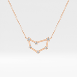 0.13 TCW Round Lab Grown Diamond Capricorn Zodiac Constellation Necklace