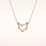 0.13 TCW Round Cut Moissanite Capricorn Zodiac Constellation Necklace