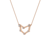 0.13 TCW Round Lab Grown Diamond Capricorn Zodiac Constellation Necklace