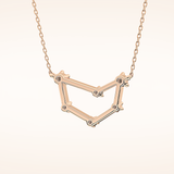 0.13 TCW Round Cut Moissanite Capricorn Zodiac Constellation Necklace