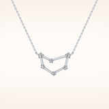 0.13 TCW Round Cut Moissanite Capricorn Zodiac Constellation Necklace