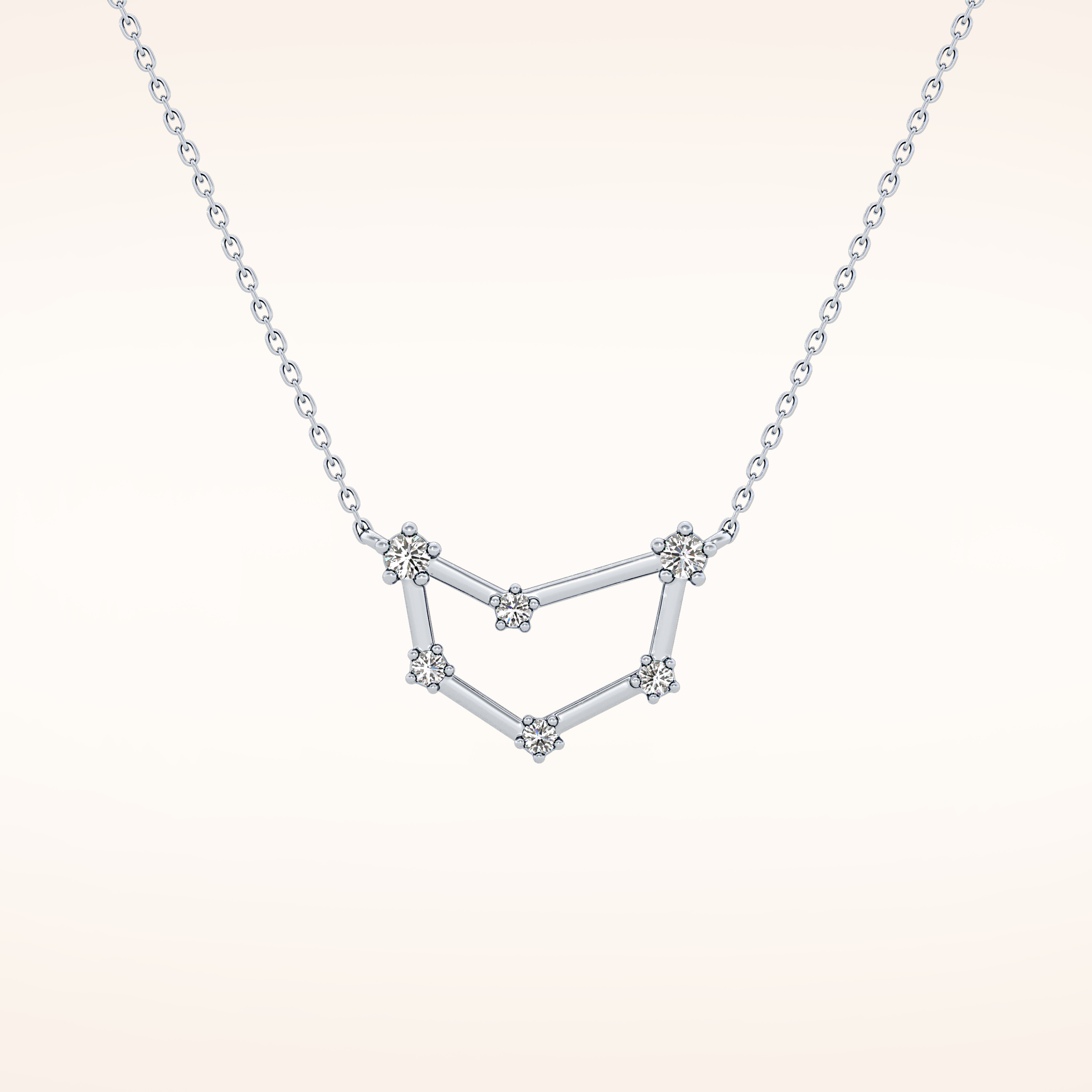 0.13 TCW Round Cut Moissanite Capricorn Zodiac Constellation Necklace