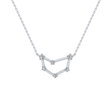 0.13 TCW Round Lab Grown Diamond Capricorn Zodiac Constellation Necklace