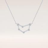 0.13 TCW Round Cut Moissanite Capricorn Zodiac Constellation Necklace