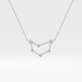 0.13 TCW Round Lab Grown Diamond Capricorn Zodiac Constellation Necklace