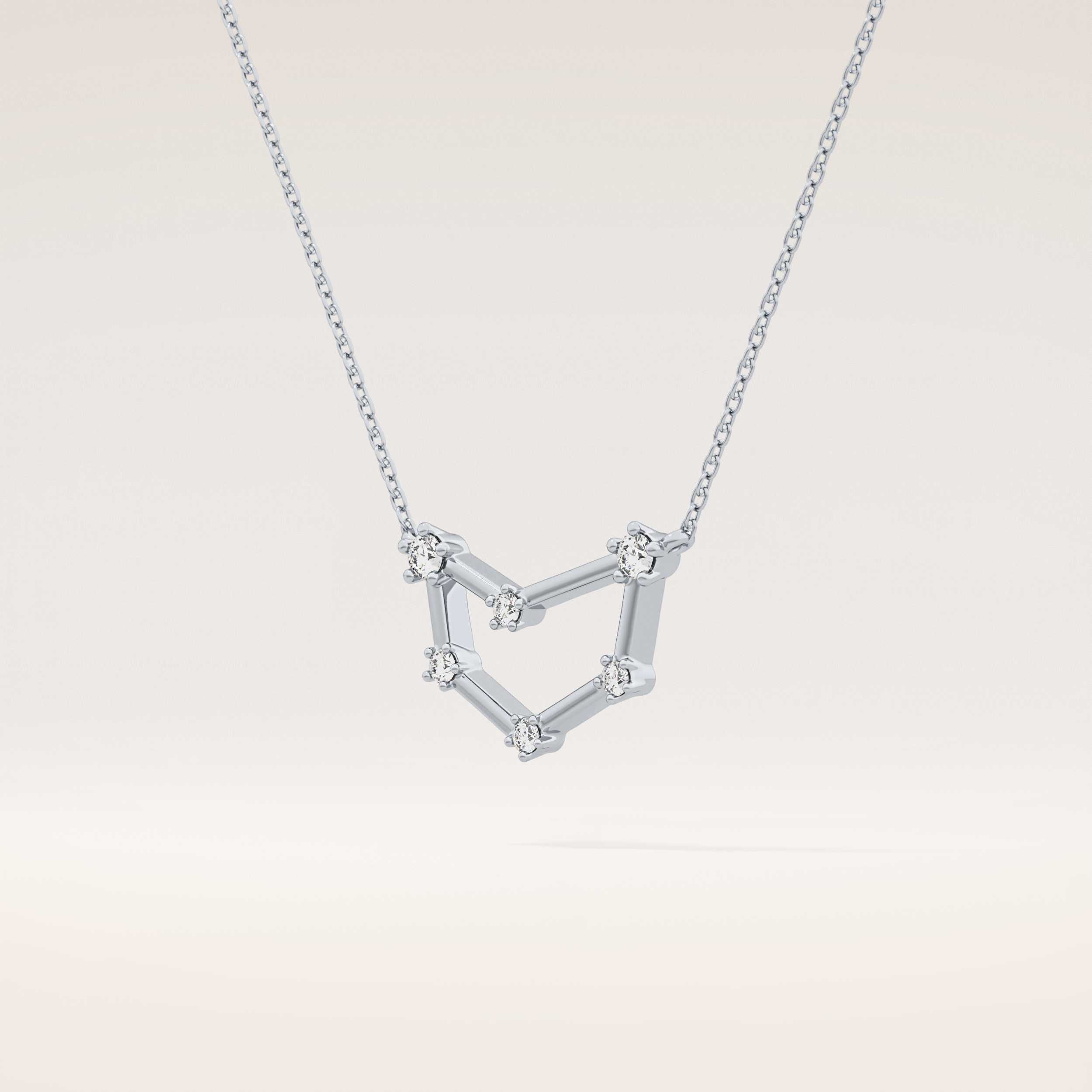 0.13 TCW Round Cut Moissanite Capricorn Zodiac Constellation Necklace