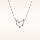0.13 TCW Round Cut Moissanite Capricorn Zodiac Constellation Necklace