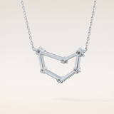 0.13 TCW Round Cut Moissanite Capricorn Zodiac Constellation Necklace