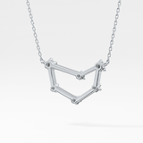 0.13 TCW Round Lab Grown Diamond Capricorn Zodiac Constellation Necklace