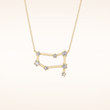 0.18 TCW Round Cut Moissanite Gemini Zodiac Constellation Necklace