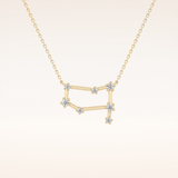 0.18 TCW Round Cut Moissanite Gemini Zodiac Constellation Necklace