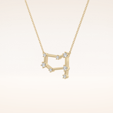 0.18 TCW Round Cut Moissanite Gemini Zodiac Constellation Necklace