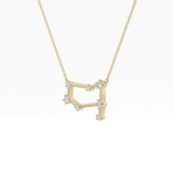 0.18 TCW Round Lab Grown Diamond Gemini Zodiac Constellation Necklace