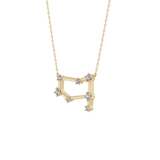 0.18 TCW Round Lab Grown Diamond Gemini Zodiac Constellation Necklace