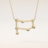 0.18 TCW Round Cut Moissanite Gemini Zodiac Constellation Necklace