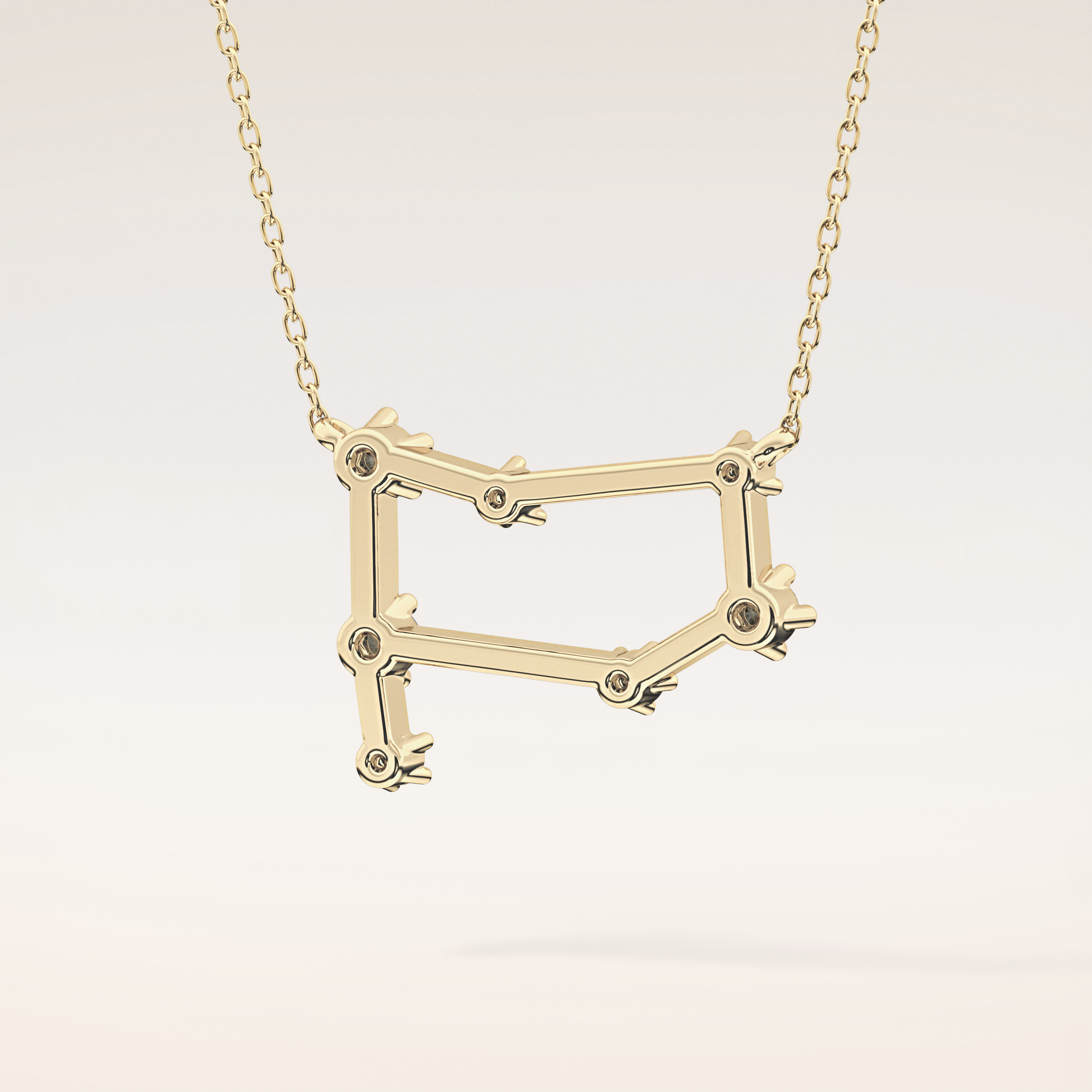 0.18 TCW Round Cut Moissanite Gemini Zodiac Constellation Necklace