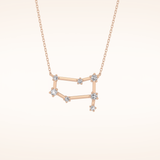 0.18 TCW Round Cut Moissanite Gemini Zodiac Constellation Necklace
