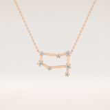 0.18 TCW Round Cut Moissanite Gemini Zodiac Constellation Necklace