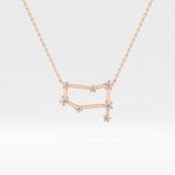 0.18 TCW Round Lab Grown Diamond Gemini Zodiac Constellation Necklace