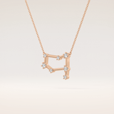 0.18 TCW Round Cut Moissanite Gemini Zodiac Constellation Necklace