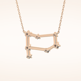 0.18 TCW Round Cut Moissanite Gemini Zodiac Constellation Necklace