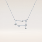 0.18 TCW Round Cut Moissanite Gemini Zodiac Constellation Necklace