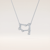 0.18 TCW Round Cut Moissanite Gemini Zodiac Constellation Necklace