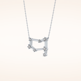 0.18 TCW Round Cut Moissanite Gemini Zodiac Constellation Necklace