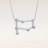 0.18 TCW Round Cut Moissanite Gemini Zodiac Constellation Necklace