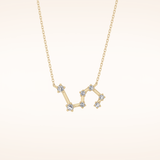 0.15 TCW Round Cut Moissanite Leo Zodiac Constellation Necklace