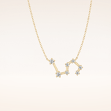 0.15 TCW Round Cut Moissanite Leo Zodiac Constellation Necklace