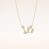 0.15 TCW Round Cut Moissanite Leo Zodiac Constellation Necklace