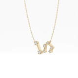 0.15 TCW Round Lab Grown Diamond Leo Zodiac Constellation Necklace