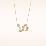 0.15 TCW Round Cut Moissanite Leo Zodiac Constellation Necklace