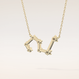0.15 TCW Round Cut Moissanite Leo Zodiac Constellation Necklace